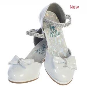 BELLA White Patent Dress Shoes with 2" Heels (Junior Sizes 9 to 5)