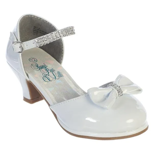 BELLA White Patent Dress Shoes with 2" Heels (Junior Sizes 9 to 5)
