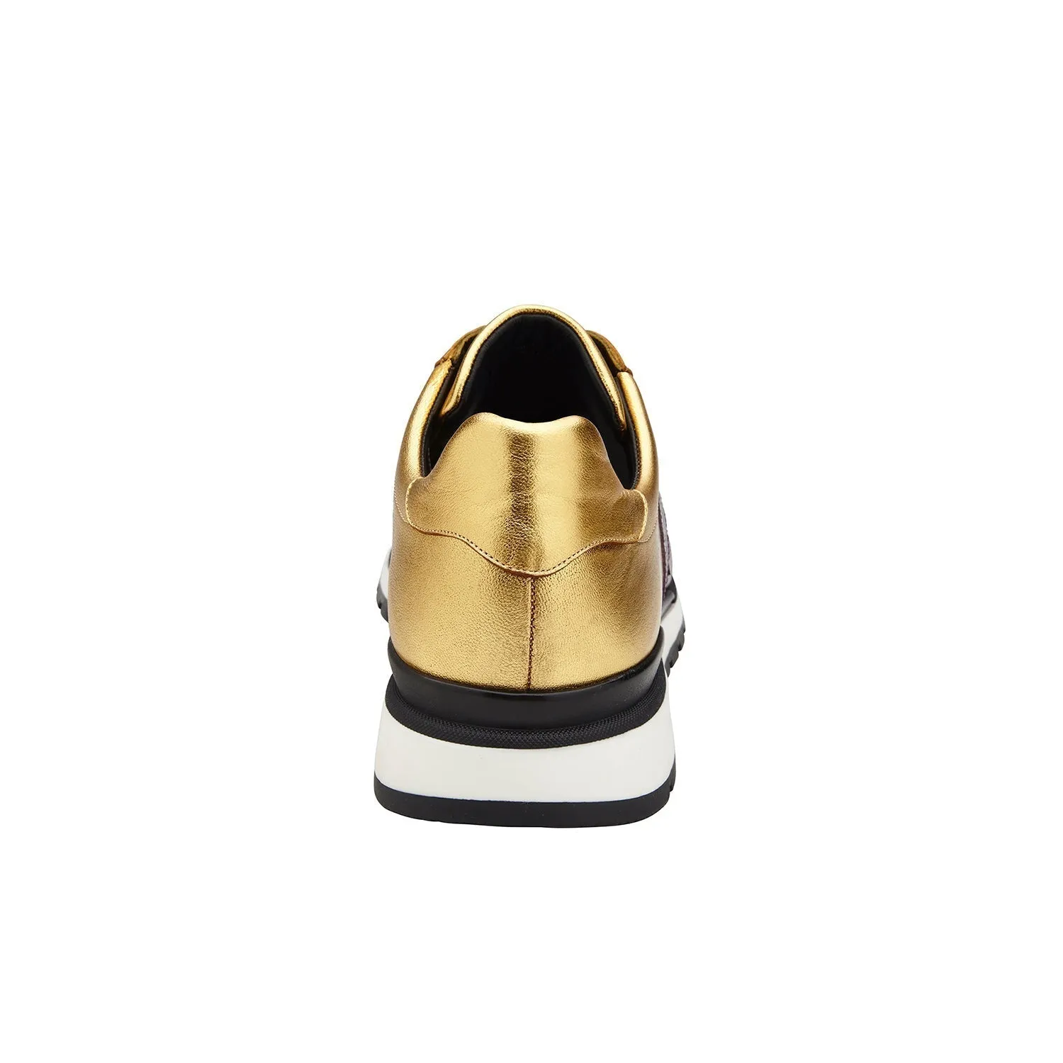 Belvedere Blake 33629 Shoes Men's Purple & Gold Exotic Genuine Ostrich / Calf-Skin Leather Casual Sneakers (BV3167)