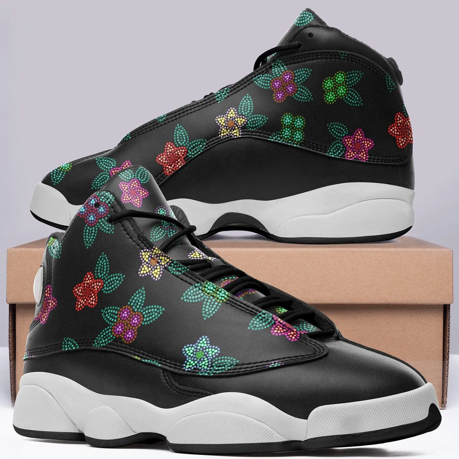 Berry Flowers Black Isstsokini Athletic Shoes
