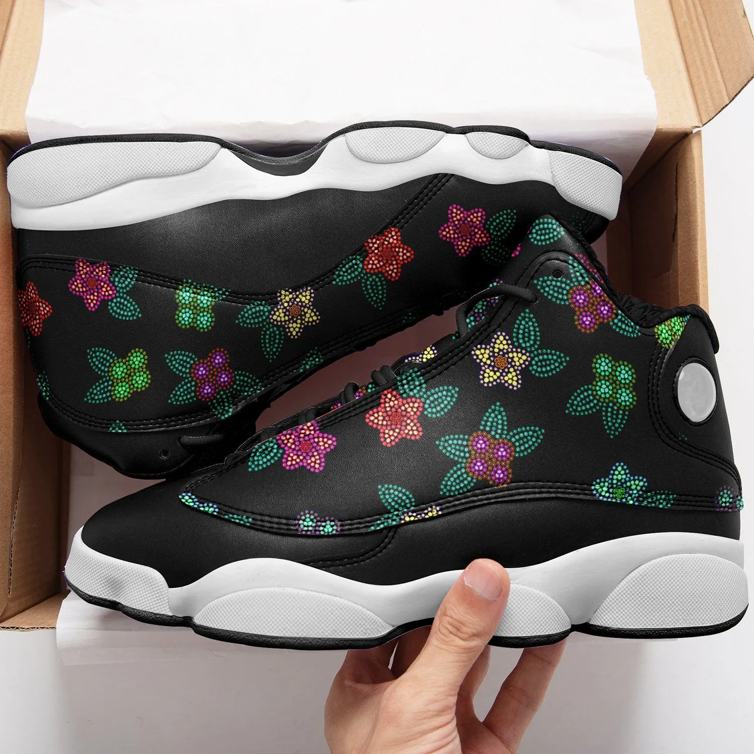 Berry Flowers Black Isstsokini Athletic Shoes