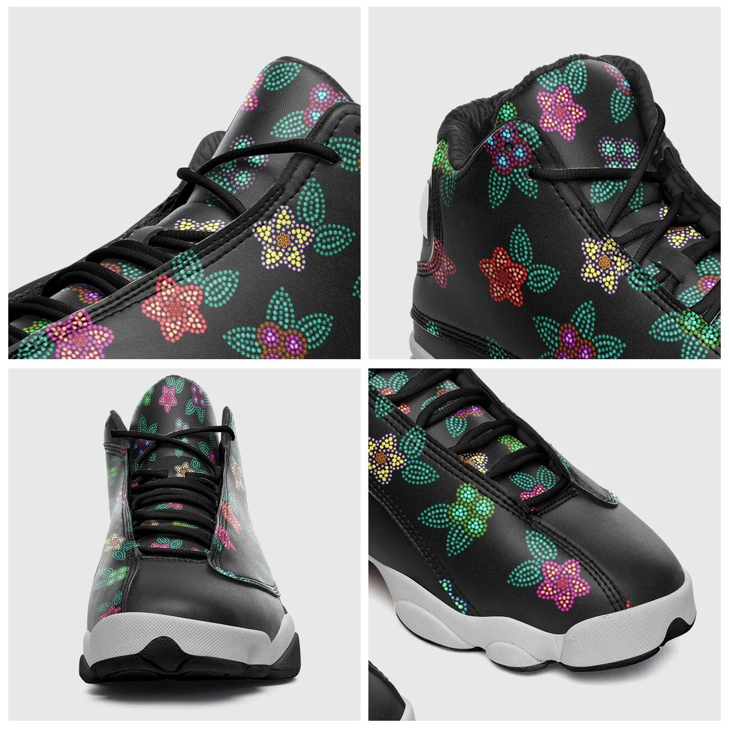 Berry Flowers Black Isstsokini Athletic Shoes