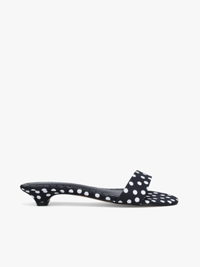 Berry Black Polka Dot Fabric Smooth Lining Relaxed Outdoor Footwear Stud Detail Berry Black Polka Dot Fabric
