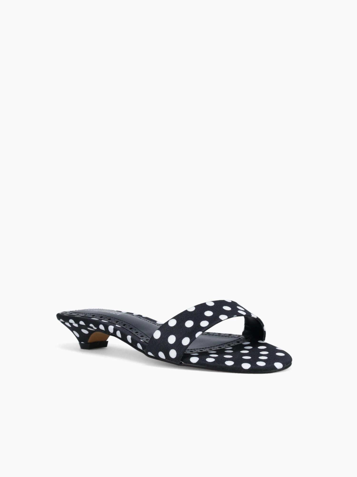 Berry Black Polka Dot Fabric Slip Resistant Tread Design Shock Diffusing Heel