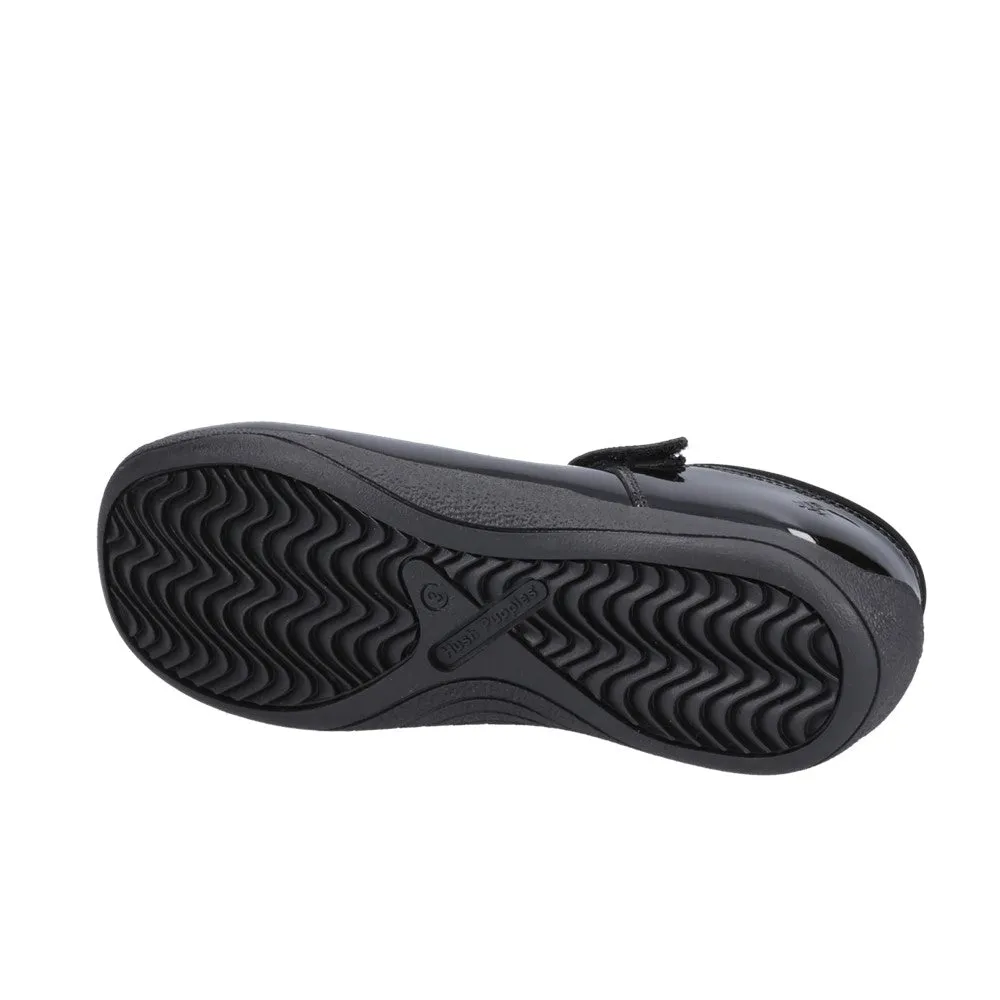 Black Christina Patent Senior School Shoes
