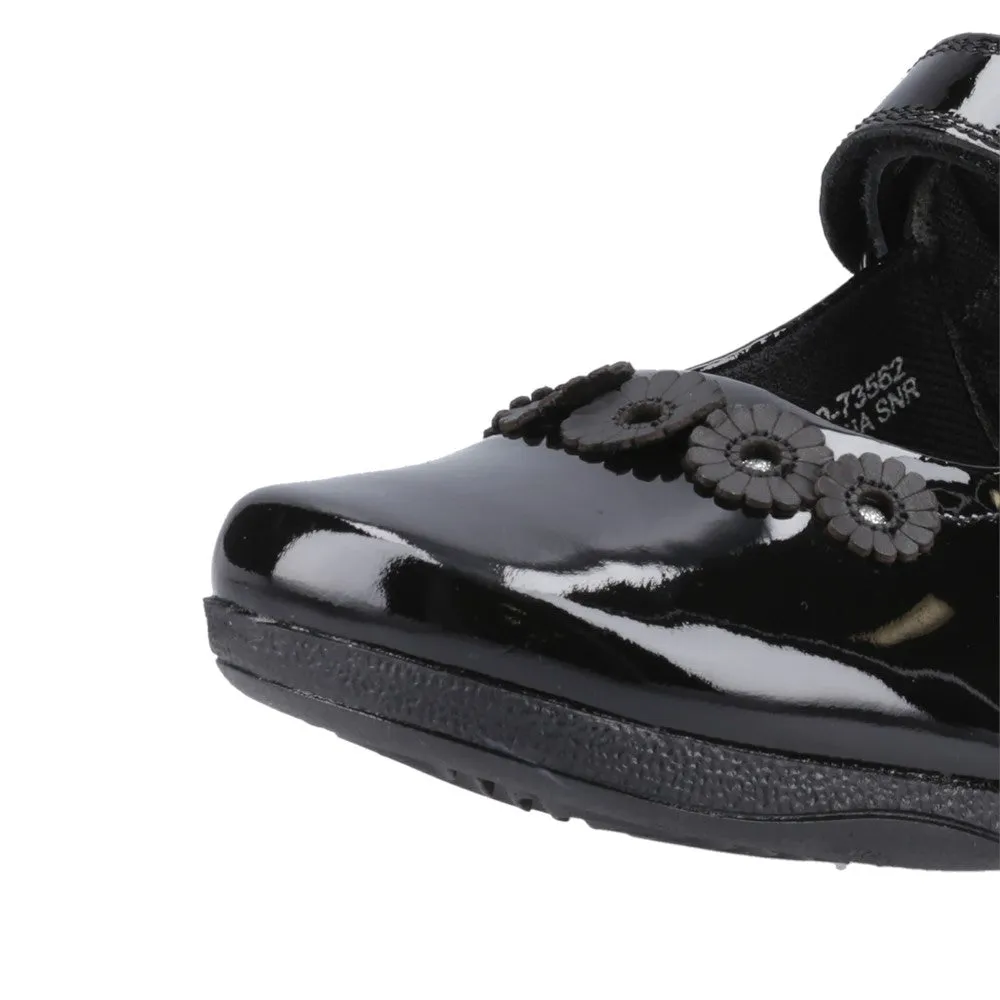 Black Christina Patent Senior School Shoes