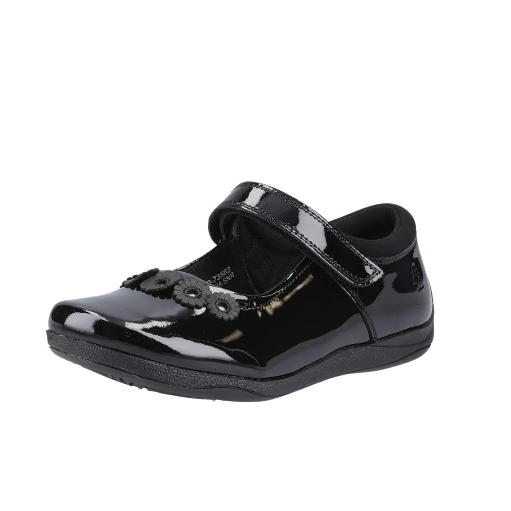 Black Christina Patent Senior School Shoes
