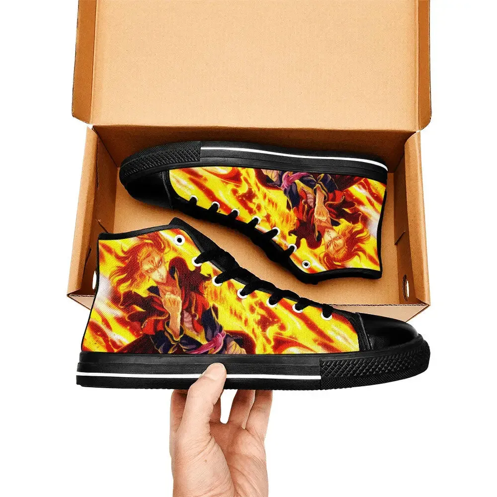 Black Clover Fuegoleon Vermillion Shoes High Tops Sneakers for Kids and Adults