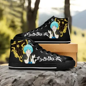 Black Clover Grey Shoes High Tops Sneakers for Kids and Adults