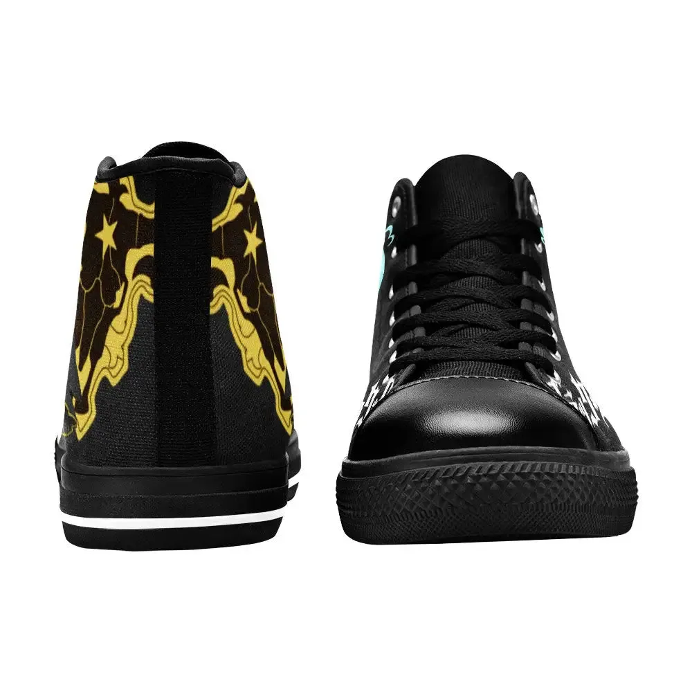 Black Clover Grey Shoes High Tops Sneakers for Kids and Adults