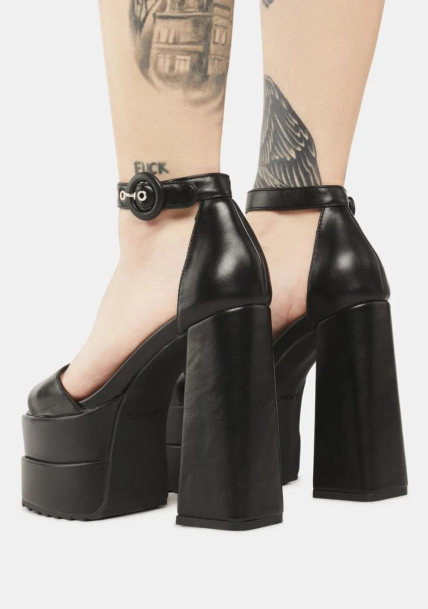 Black Just Coz Platform Sandals