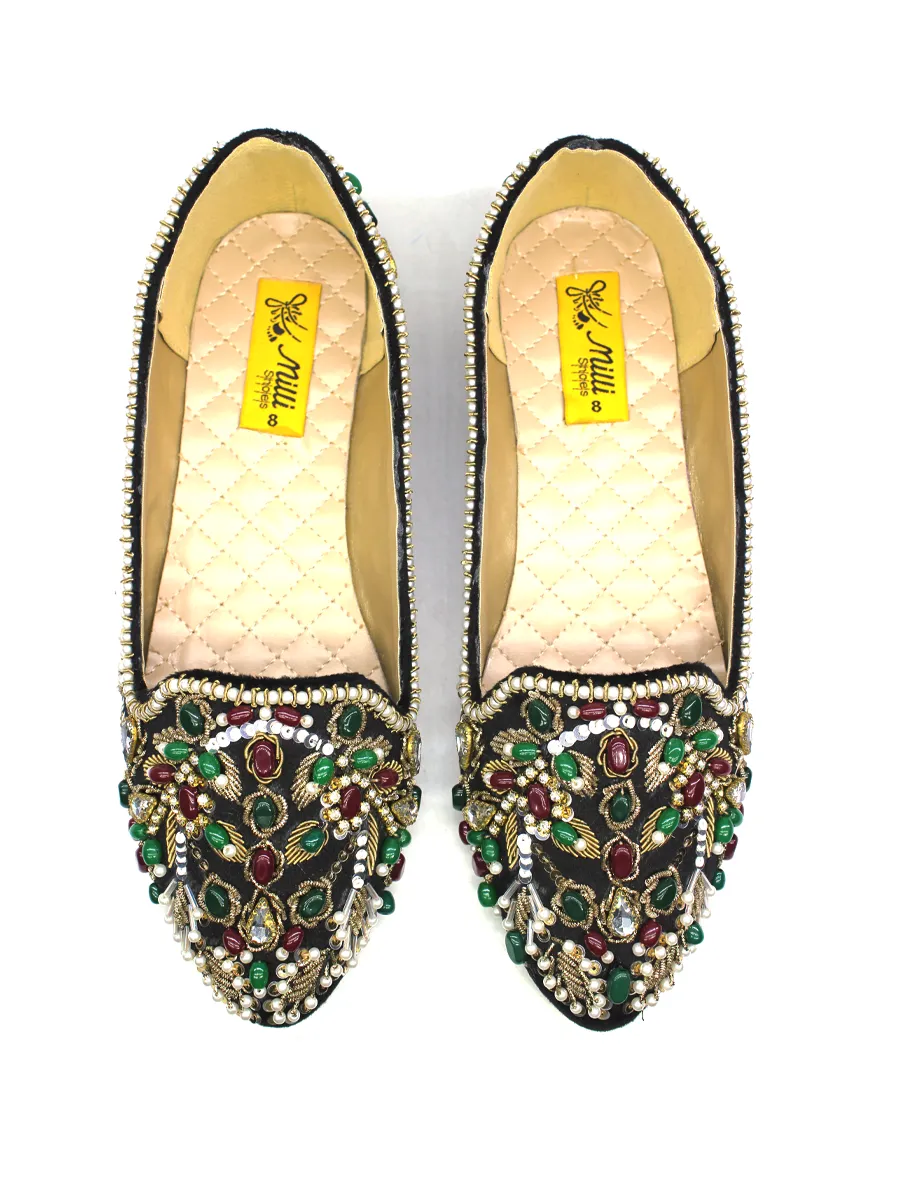 Black Multi Fancy Winter Pumps