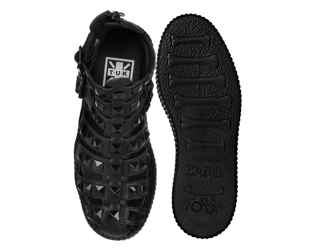 Black Studded Gladiator Viva Mondo Sandal