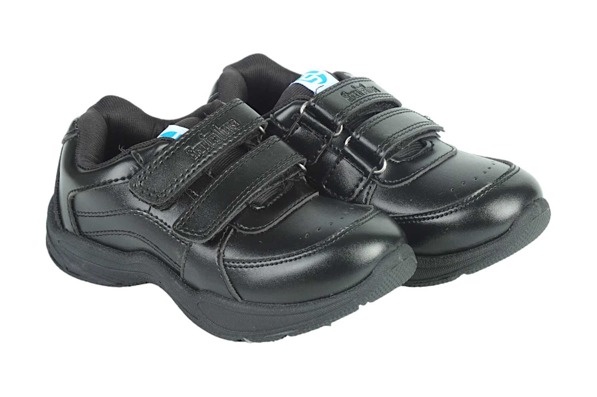 Black Velcro School Shoes for Kids 57002 (10 to 12 Yrs)