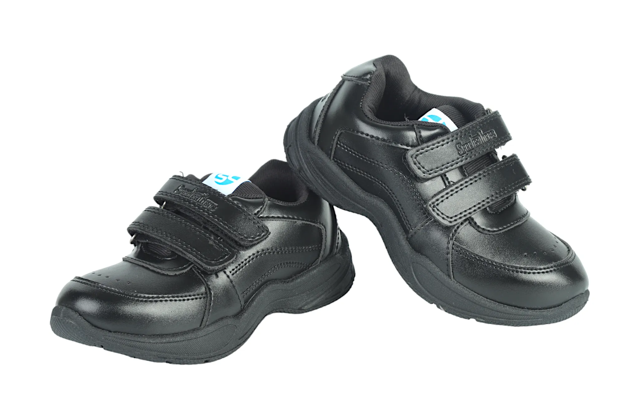 Black Velcro School Shoes for Kids 57002 (10 to 12 Yrs)