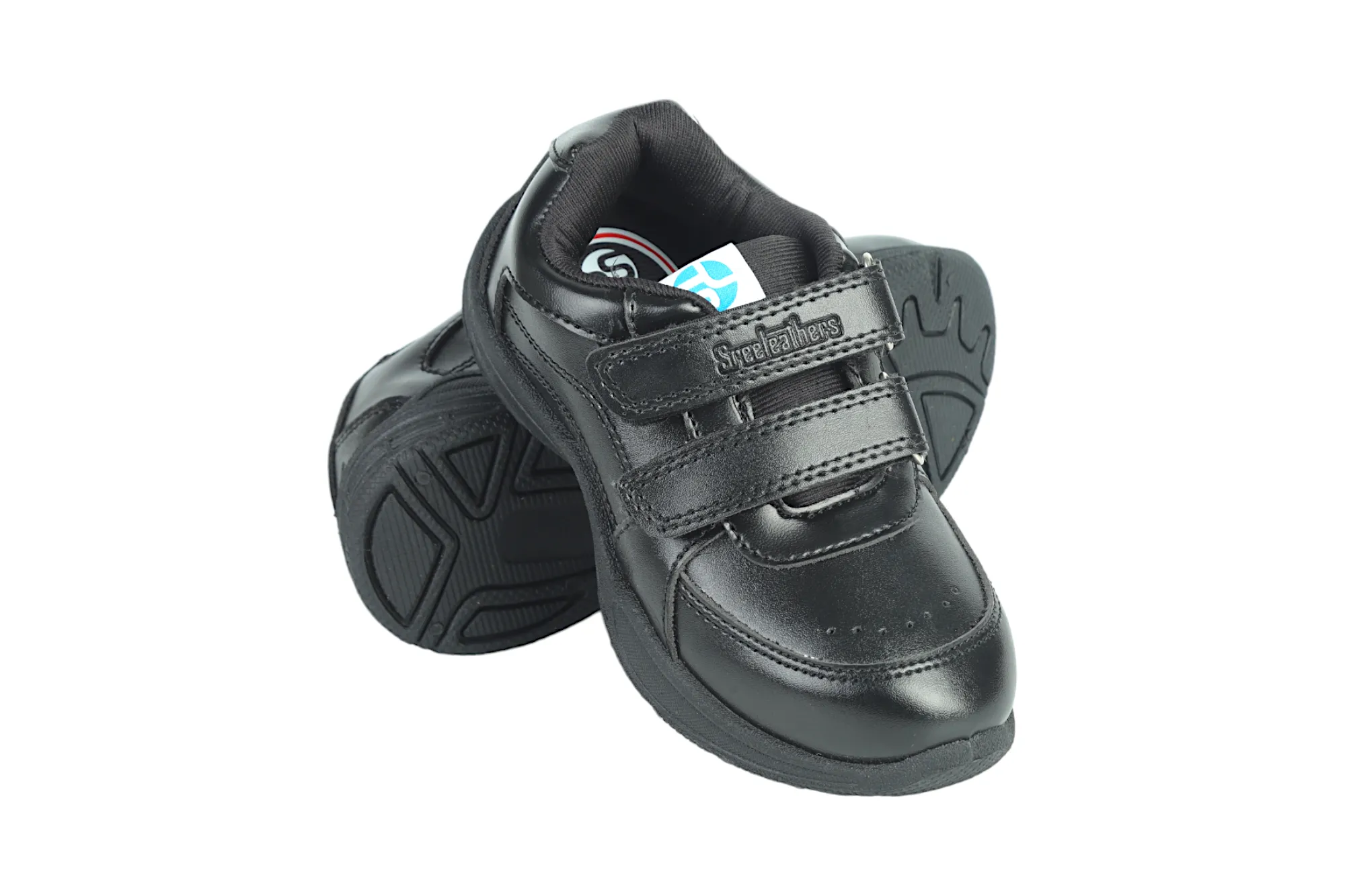 Black Velcro School Shoes for Kids 57002 (10 to 12 Yrs)