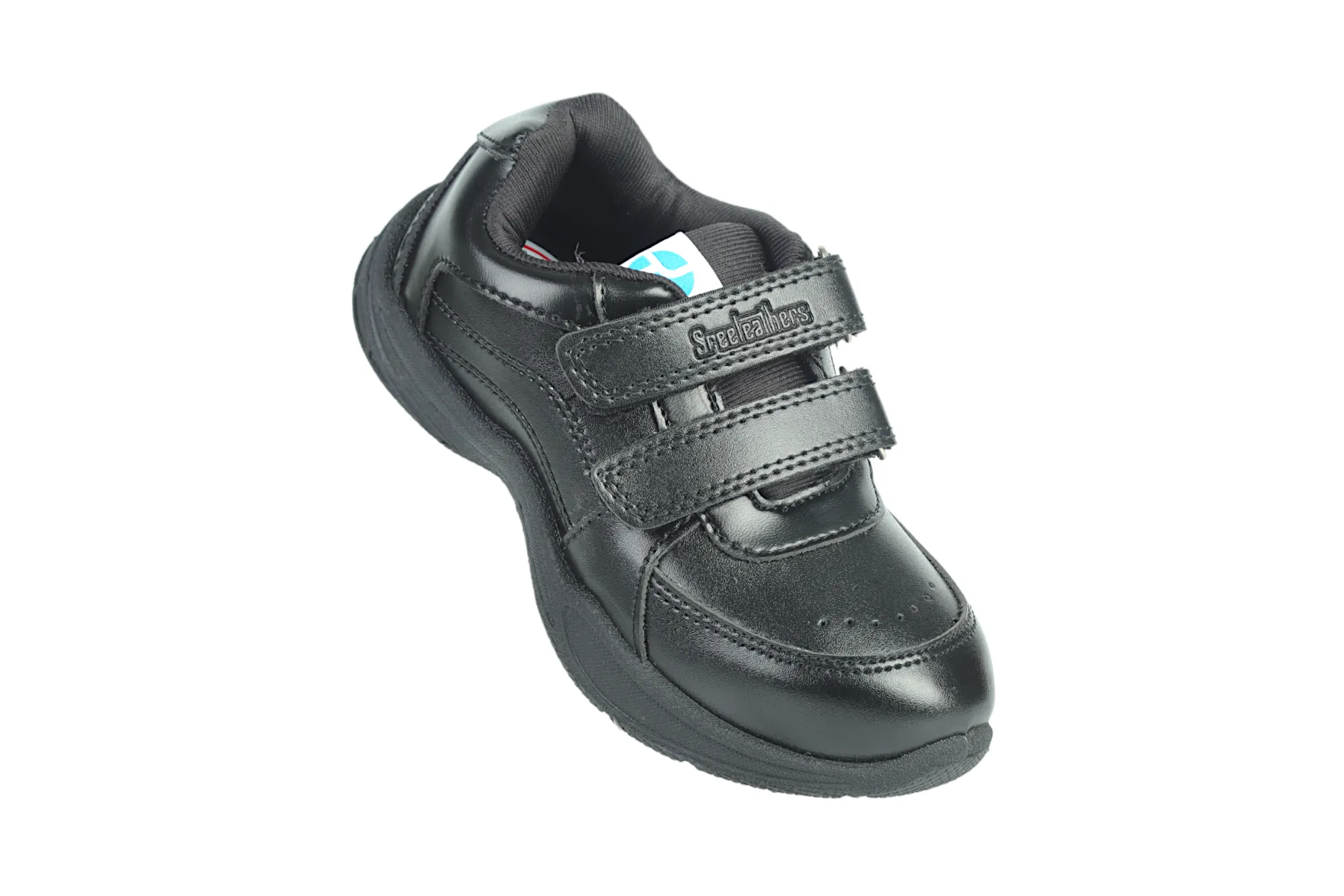 Black Velcro School Shoes for Kids 57002 (10 to 12 Yrs)