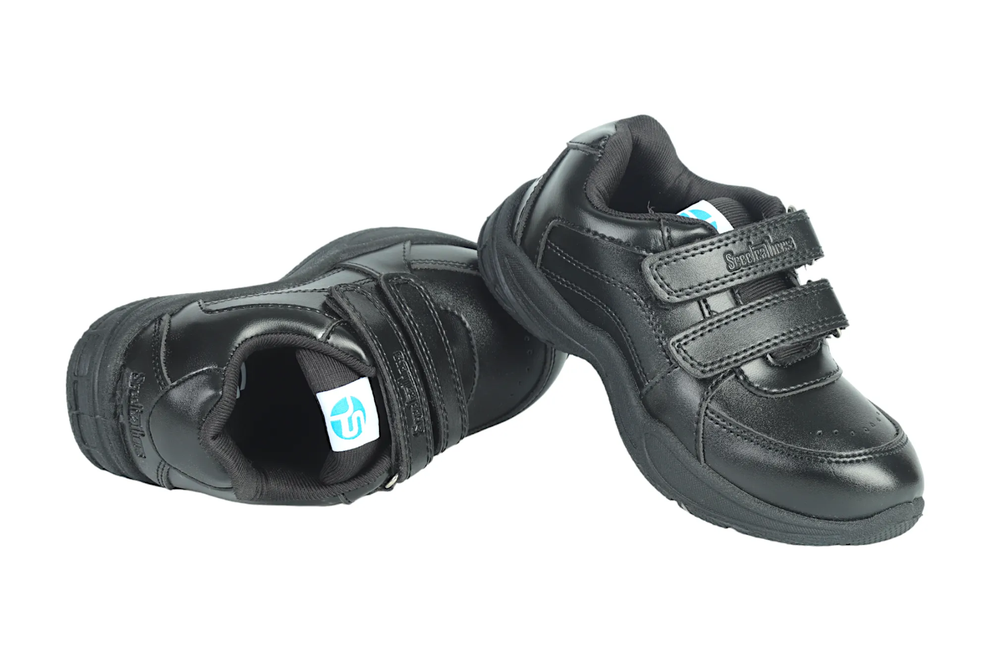 Black Velcro School Shoes for Kids 57002 (10 to 12 Yrs)