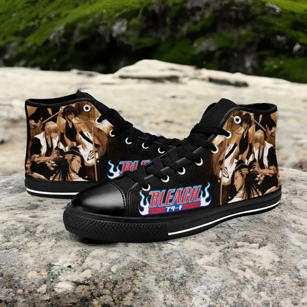 Bleach Byakuya Kuchiki Gin Ichimaru Soifon Shoes High Top Sneakers for Kids and Adults
