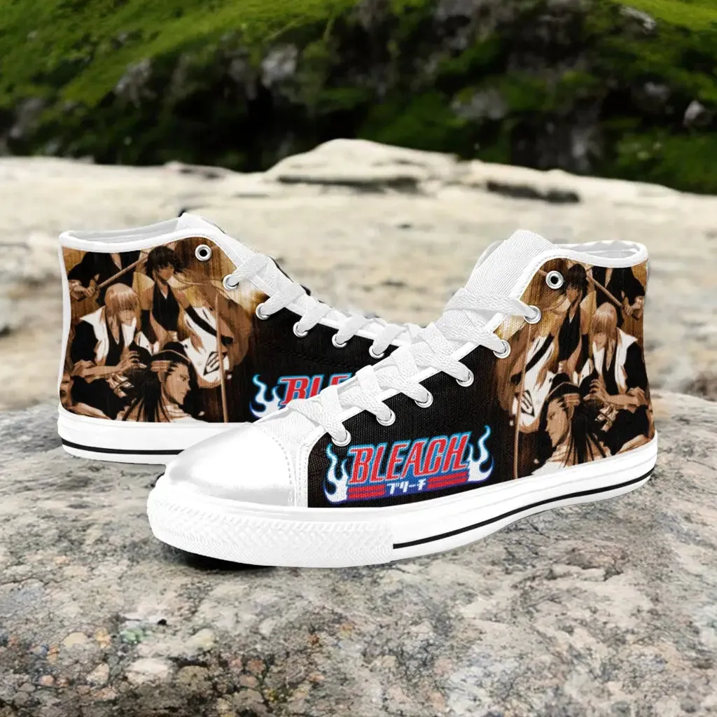 Bleach Byakuya Kuchiki Gin Ichimaru Soifon Shoes High Top Sneakers for Kids and Adults