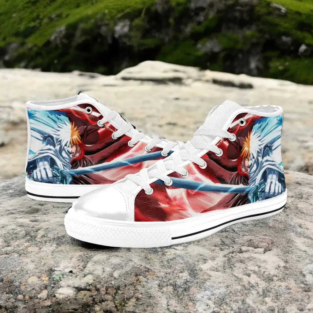 Bleach Ichigo Kurosaki Bankai Shoes High Top Sneakers for Kids and Adults