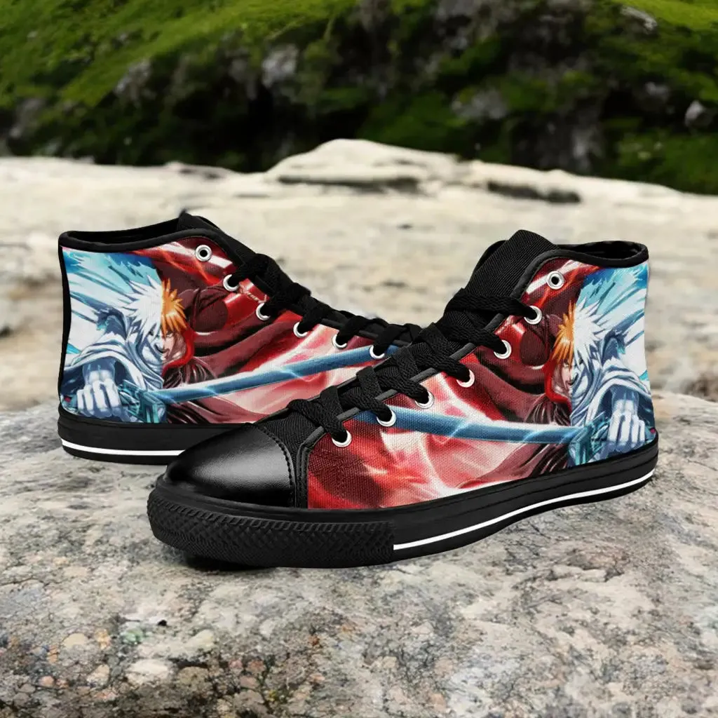 Bleach Ichigo Kurosaki Bankai Shoes High Top Sneakers for Kids and Adults