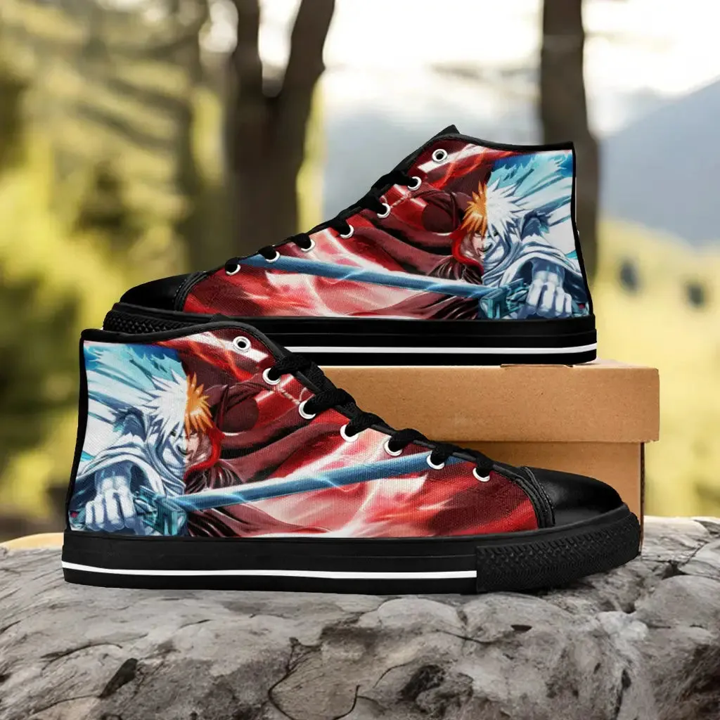 Bleach Ichigo Kurosaki Bankai Shoes High Top Sneakers for Kids and Adults