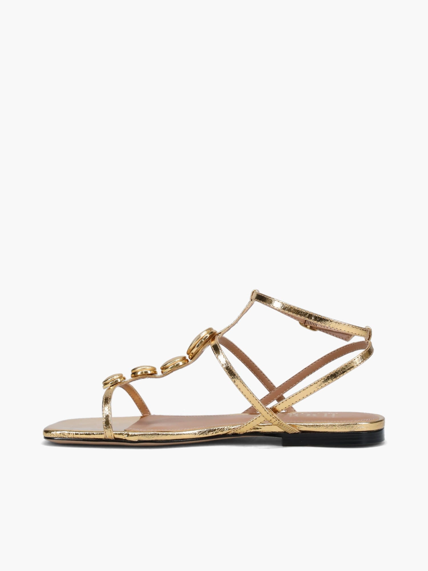 Chic Sandals for Every Day Anti Slip Gana Ouro Metal Bala