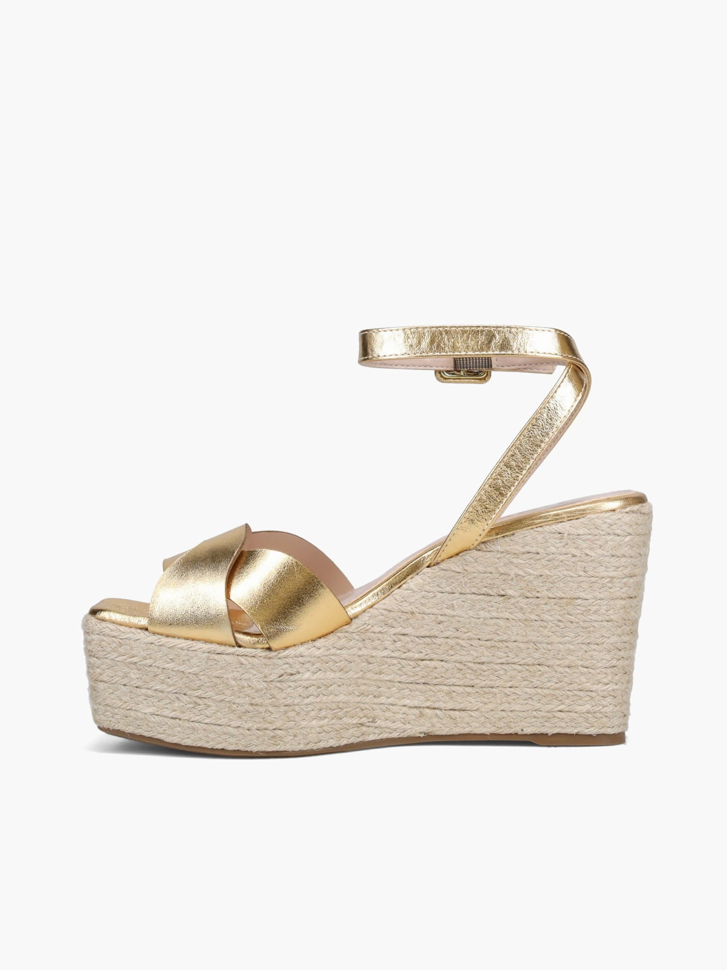 Rapid Evaporation Fabric Molded Footbed Nora Gold Metal Leather