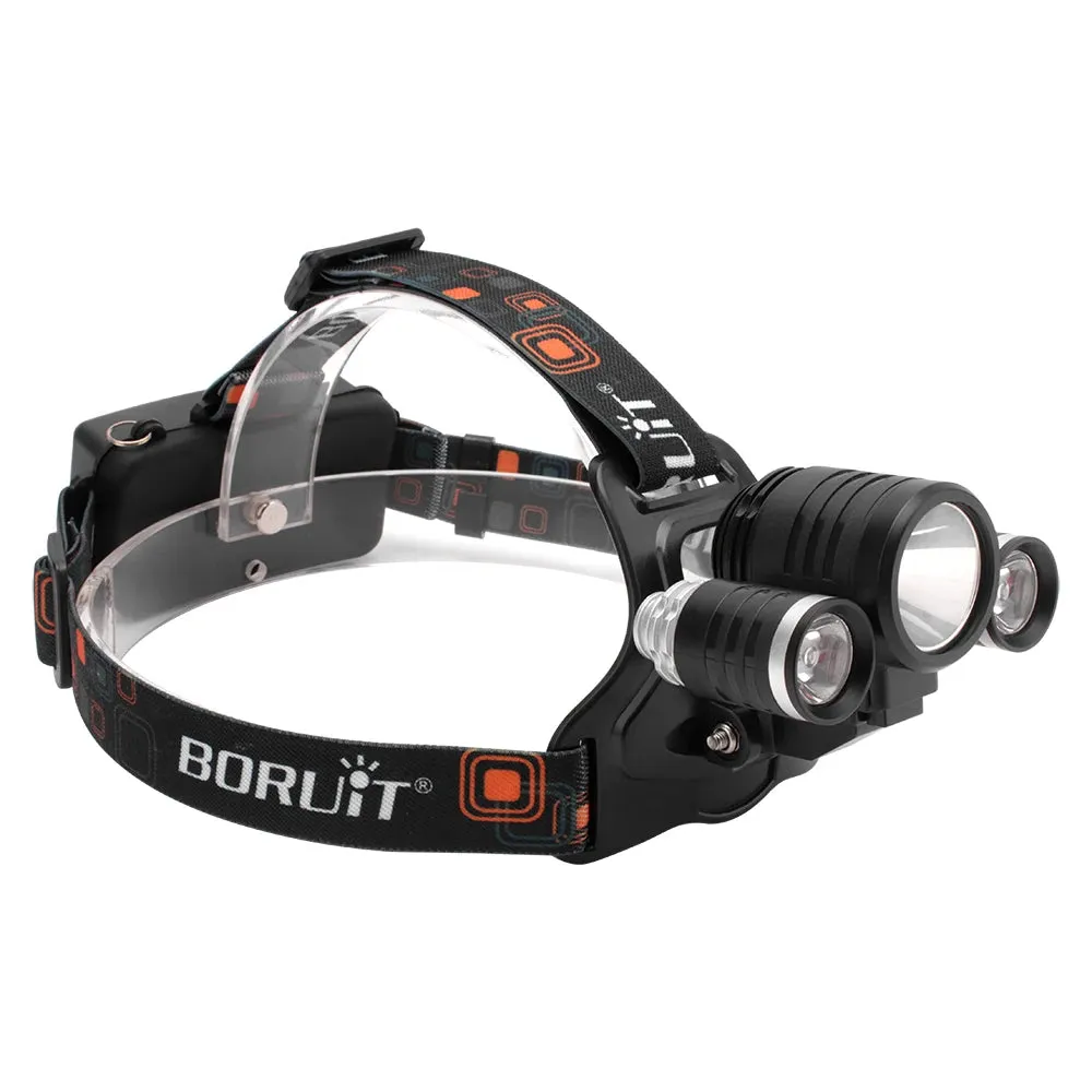 BORUiT 2000LM Super Bright LED Headlamp USB Rechargeable Headlight  Fishing Camping Lamp Waterproof Green Work Head Flashlight
