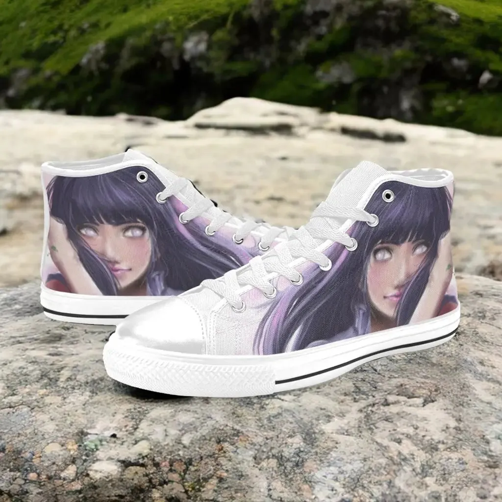 Boruto Naruto Hyuga Hinata Shoes High Top Sneakers for Kids and Adults