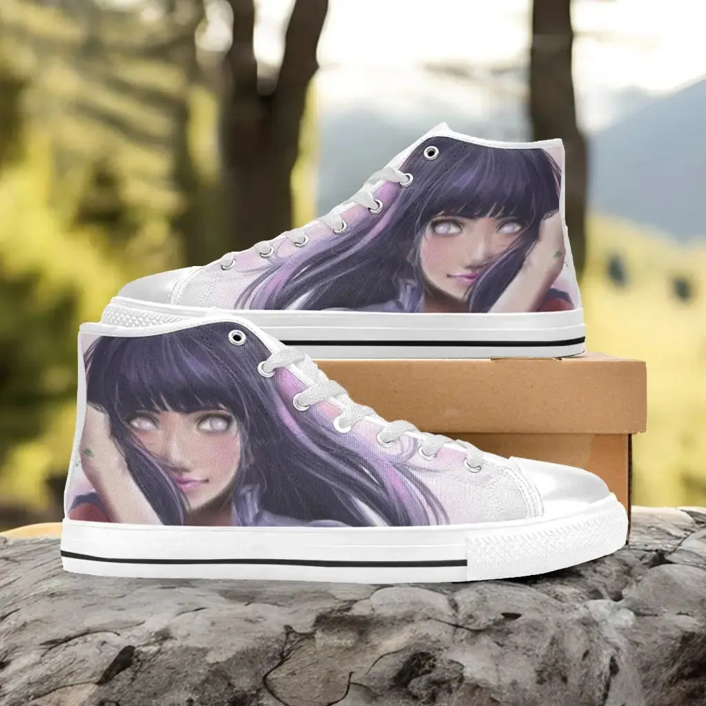 Boruto Naruto Hyuga Hinata Shoes High Top Sneakers for Kids and Adults