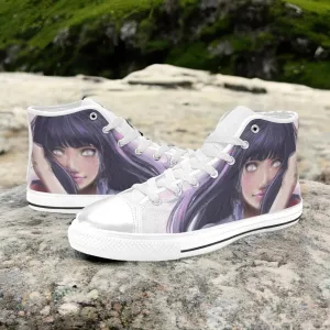 Boruto Naruto Hyuga Hinata Shoes High Top Sneakers for Kids and Adults