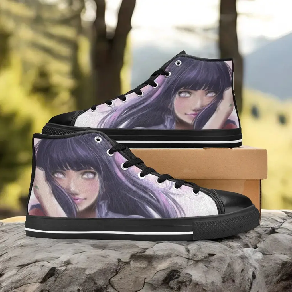 Boruto Naruto Hyuga Hinata Shoes High Top Sneakers for Kids and Adults