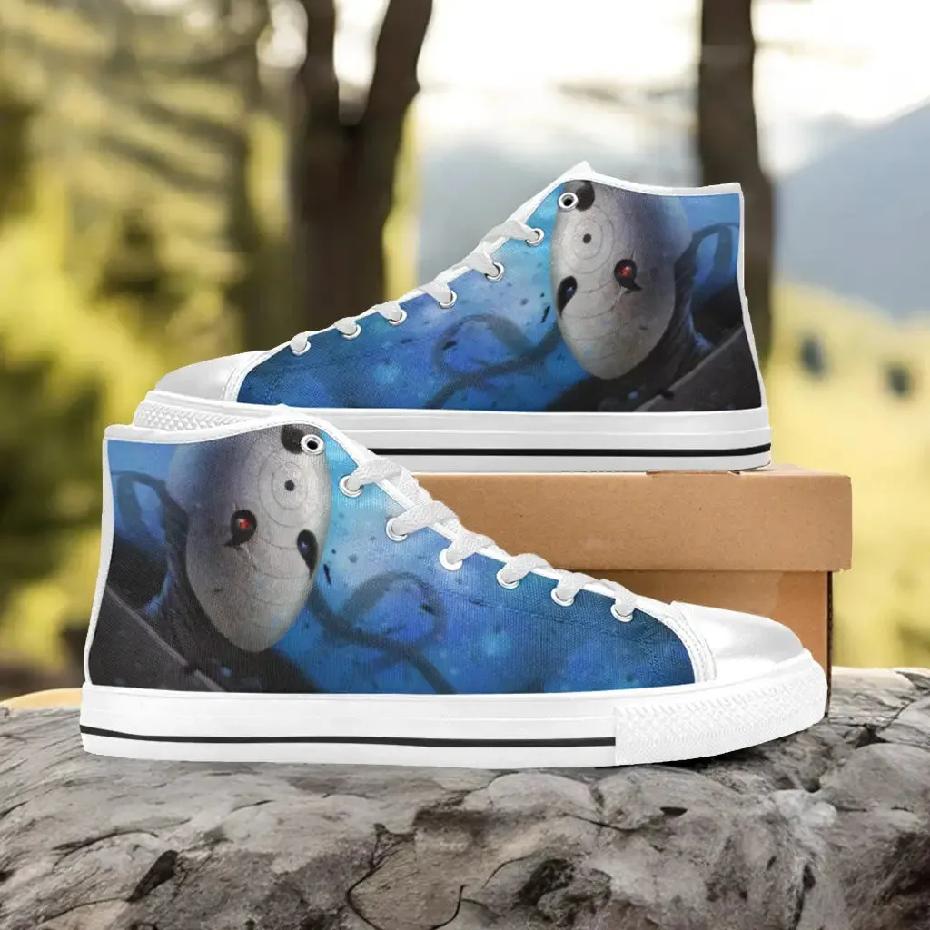 Boruto Naruto Uchiha Obito Shoes High Top Sneakers for Kids and Adults