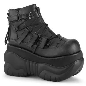 BOXER-13 DemoniaCult Black Vegan Leather Sexy Unisex Platform Shoes & Boots (Alternative Footwear)