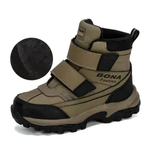 Boys Ankle Length Anti-Slip Warm Hiking Shoes