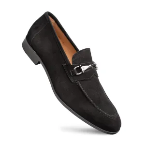 Bracco Suede Ornament Loafer-Black | Mezlan Heel Cradle Support Bracco Suede Ornament Loafer-Black | Mezlan traveler - style