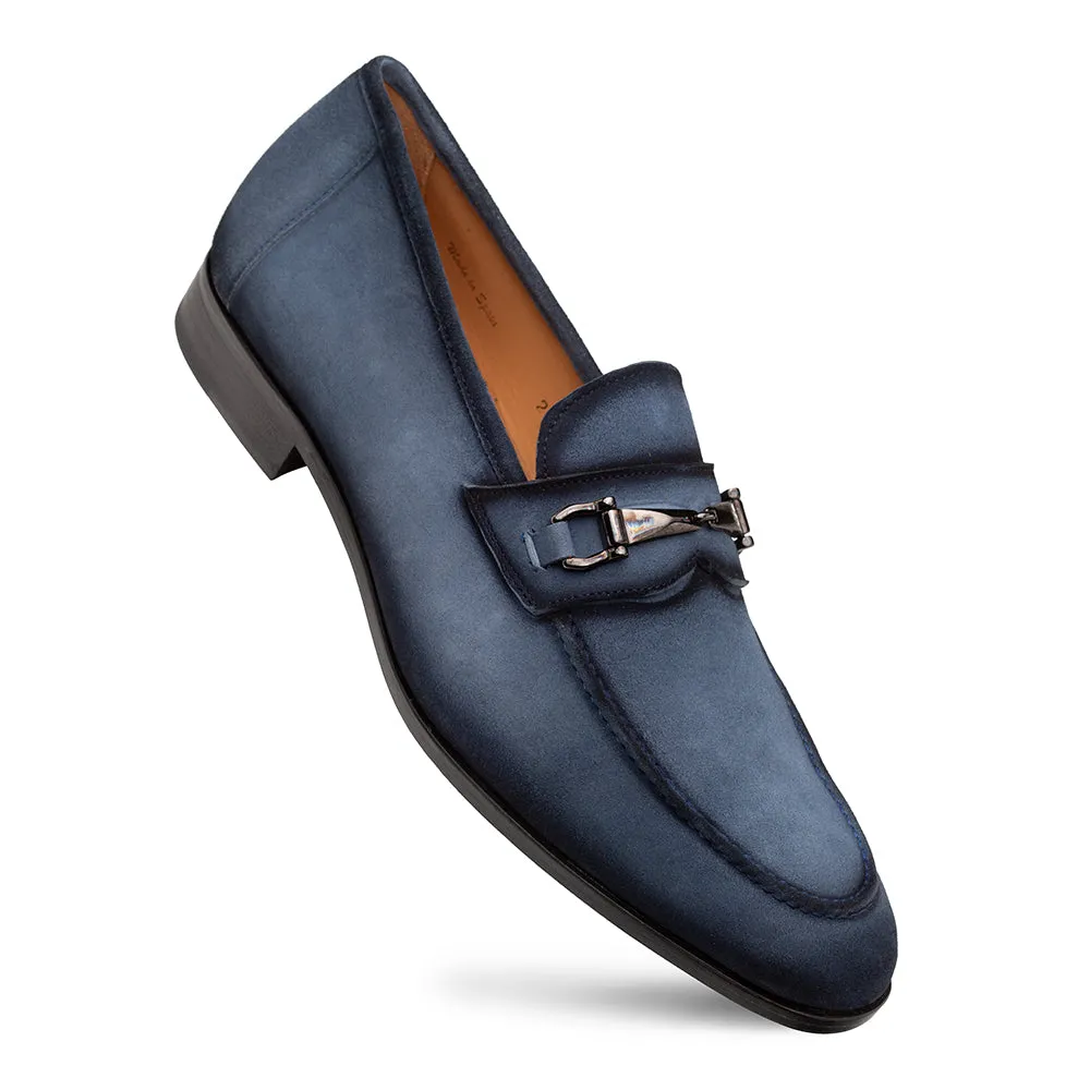 Sophisticated Look Bracco Suede Ornament Loafer-Blue | Mezlan