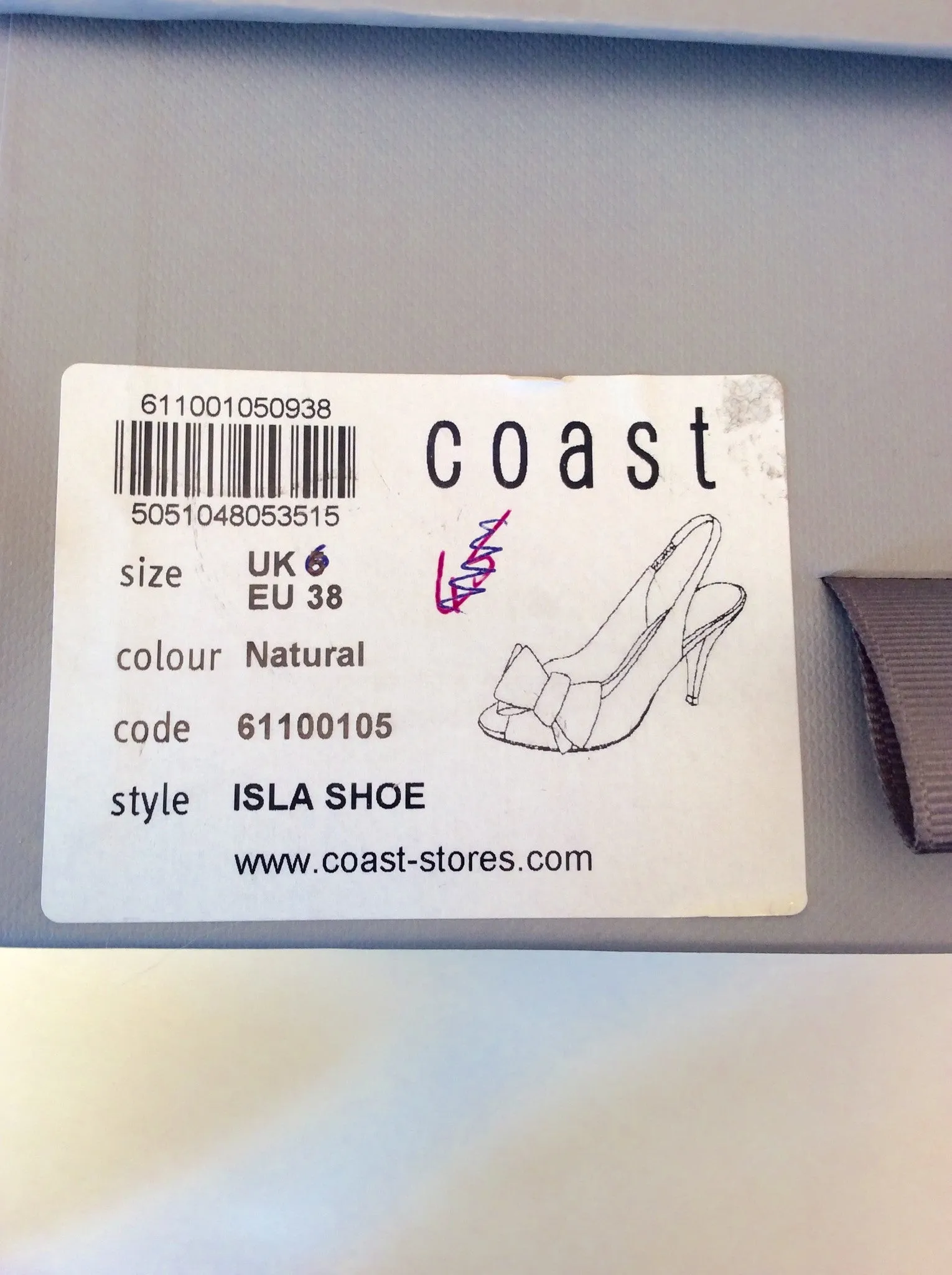 Brand New Coast Isla Natural Satin Peeptoe Slingback Heels Size 5/38