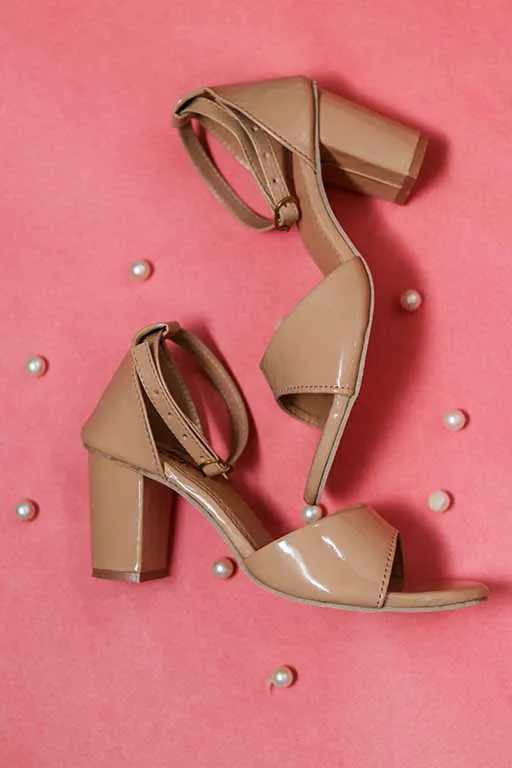 Brauch Women's Nude Patent Block Heel