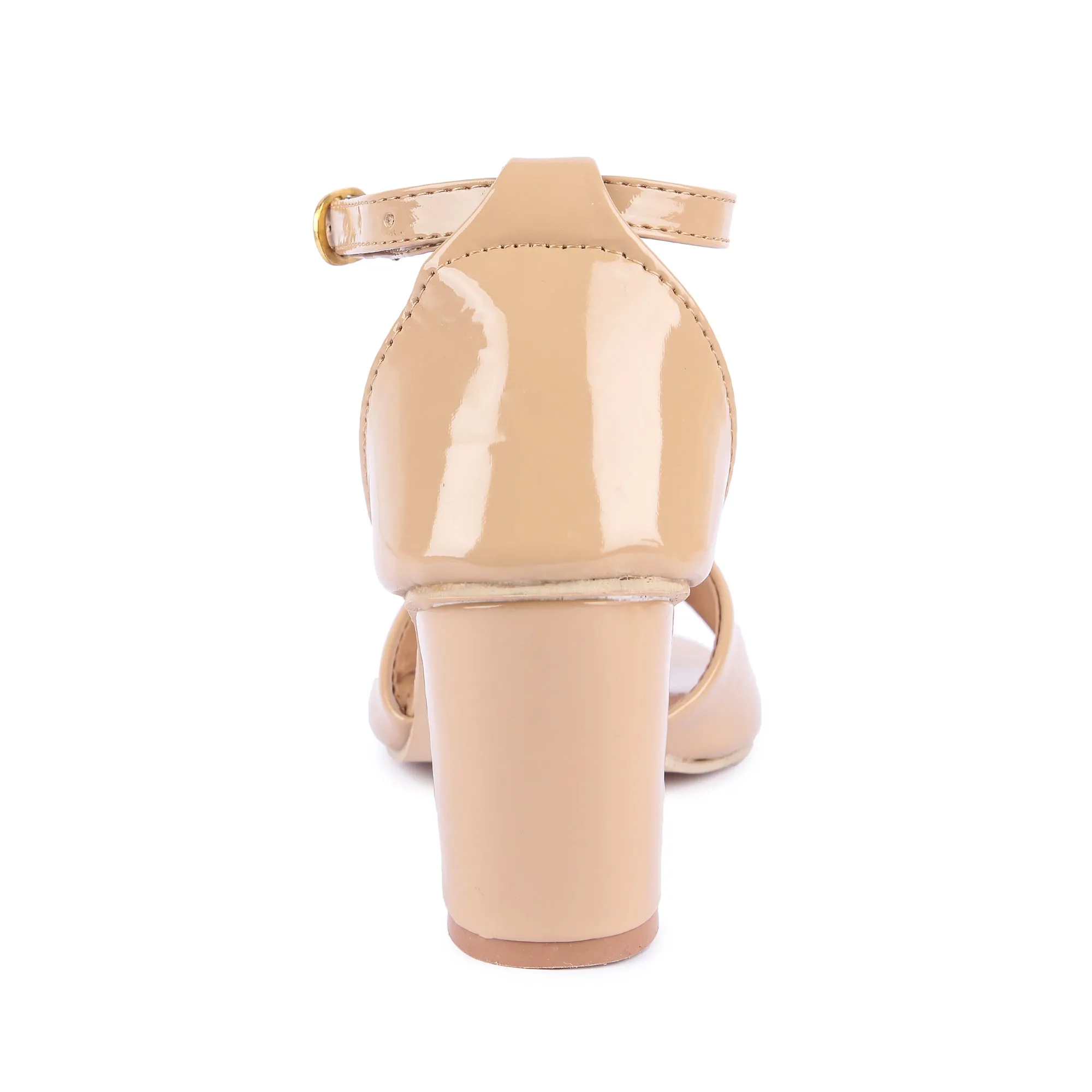 Brauch Women's Nude Patent Block Heel