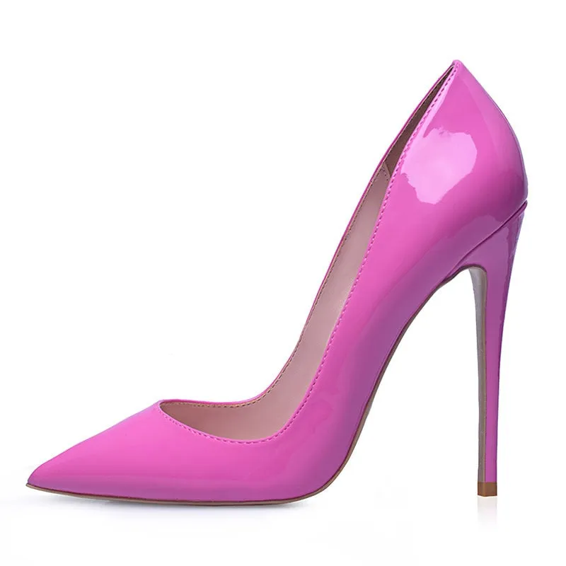 Bright Color Slip On Leather Pumps