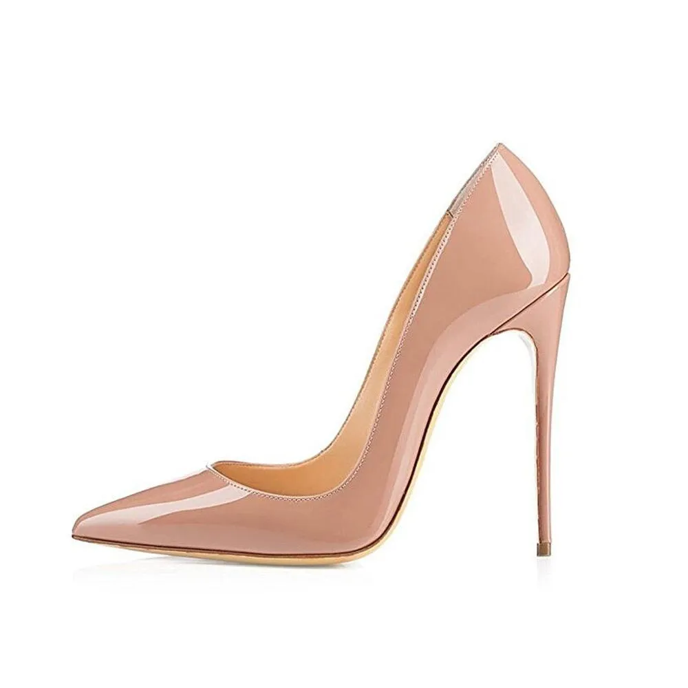 Bright Color Slip On Leather Pumps