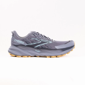 Brooks Cascadia 19 (Men's) - Alloy/Ebony/Orange Midsole Support Brooks Cascadia 19 (Men's) - Alloy/Ebony/Orange Airport Walk