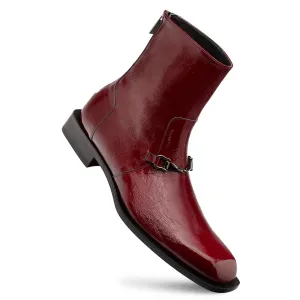 Buscemi Hi-Shine Ornament Boot-Burgundy | Mezlan Anti Slip Traction Pods Buscemi Hi-Shine Ornament Boot-Burgundy | Mezlan thinnest adults