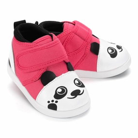 Business-Core Panda Bear Squeaky Toddler Shoes | Dark Pink Good Traction Panda Bear Squeaky Toddler Shoes | Dark Pink