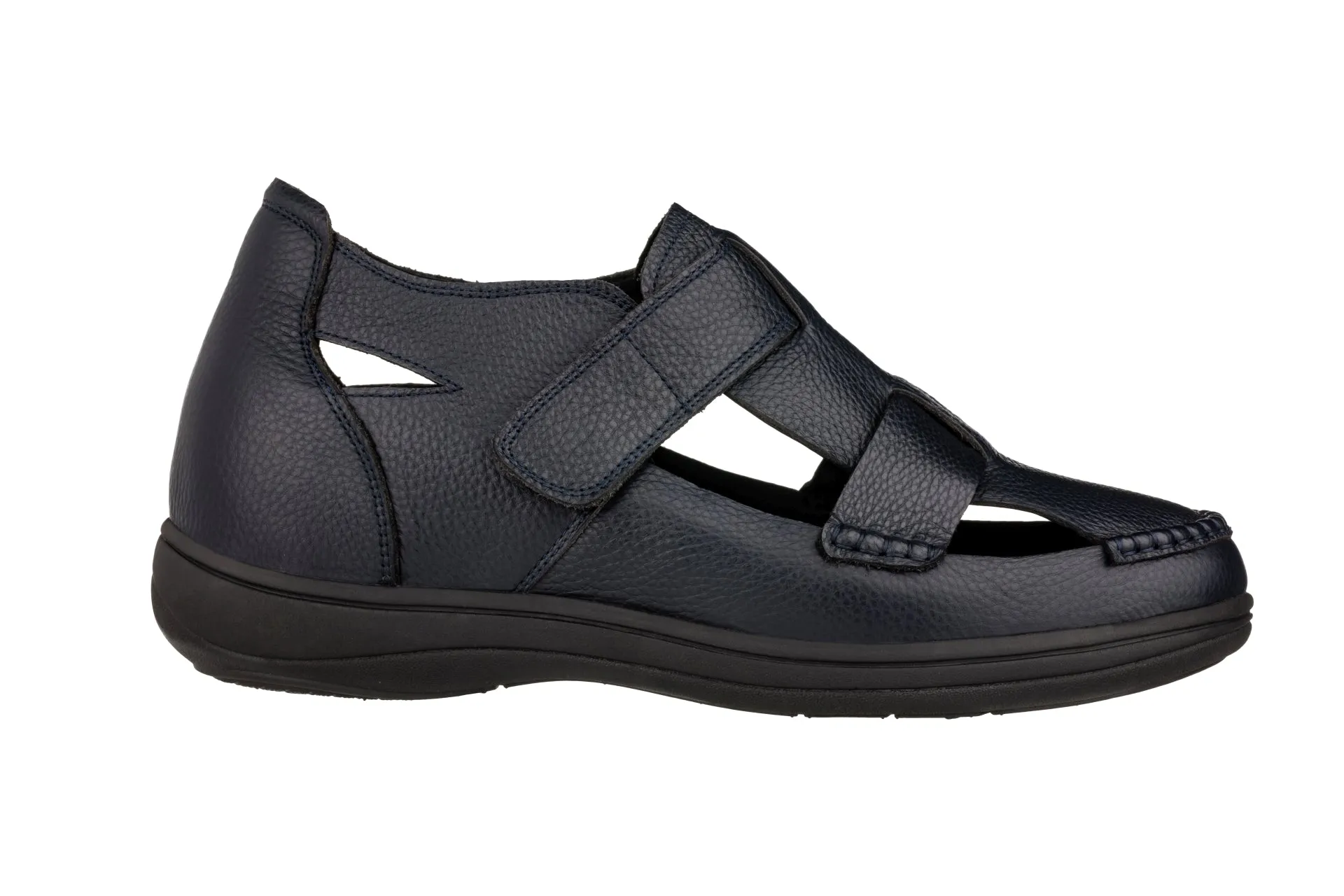CALTO - K2663 - 3.2 Inches Taller (Navy Blue) - Casual Fisherman Sandal