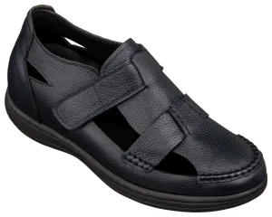 CALTO - K2663 - 3.2 Inches Taller (Navy Blue) - Casual Fisherman Sandal