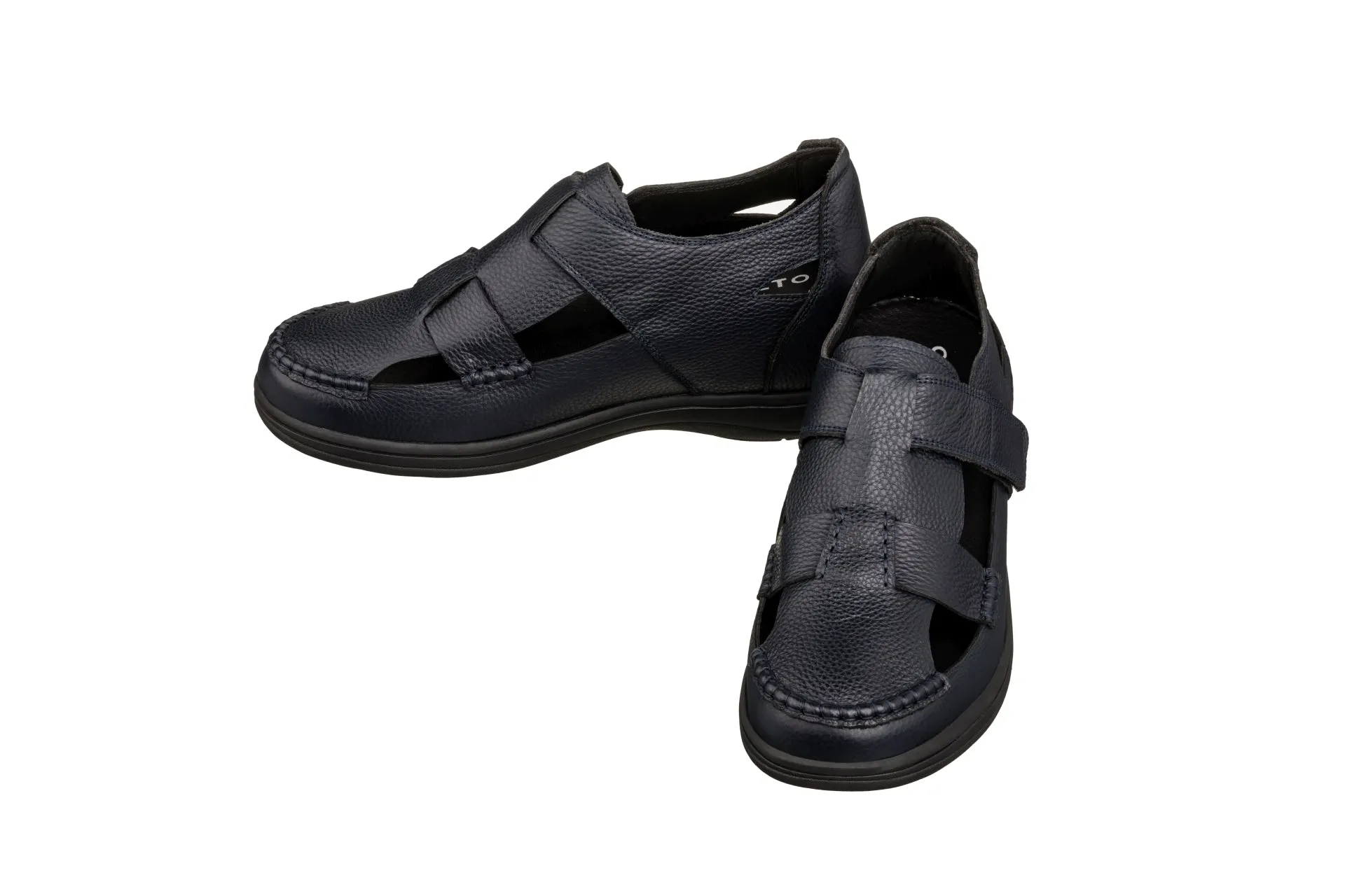 CALTO - K2663 - 3.2 Inches Taller (Navy Blue) - Casual Fisherman Sandal